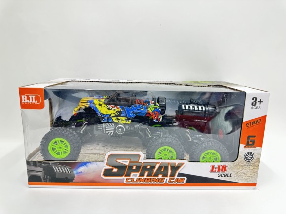 Машинка на пульте р/у, световые эфекты, пар, USB зарядное устройство, размер: 13*15*30,5 см, 2 цв. в